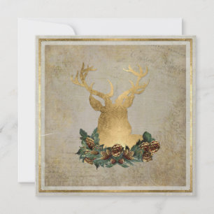 Gold Leaf Kijk naar kerstfeest met Deer Kaart