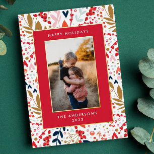 Gold Leaf Lijsten kerstthema Foto Folie Feestdagenkaart