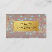 Gold Leaf Line Art | Kleurrijke borstelvlekken Visitekaartje (Achterkant)