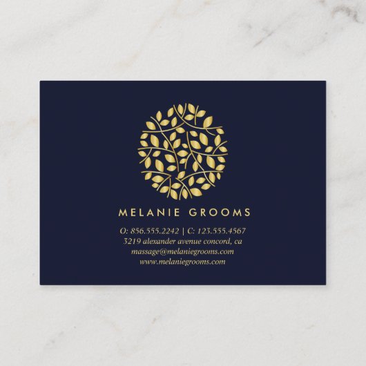 Gold leaf logo Blue Bedankt voor uw aankoop Informatiekaartje (Achterkant)