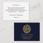 Gold leaf logo Blue Bedankt voor uw aankoop Informatiekaartje (Voorkant / Achterkant)