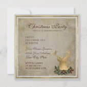 Gold Leaf Look Deer Head Antlers Kerstfeest Kaart (Achterkant)