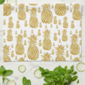 Gold Leaf Look Pineapple Patroon Theedoek (Gevouwen)