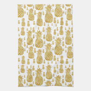 Gold Leaf Look Pineapple Patroon Theedoek