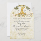 Gold Leaf Mason Jar onder het sterrenhuwelijk Kaart (Voorkant)