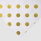 Gold Leaf Metallic Faux Foil Large Polka Dot White Tissuepapier (Detail)