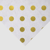 Gold Leaf Metallic Faux Foil Large Polka Dot White Tissuepapier (Detail)