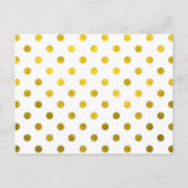 Gold Leaf Metallic Faux Foil Small Polka Dot White Briefkaart (Voorkant)