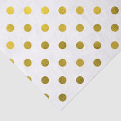 Gold Leaf Metallic Faux Foil Small Polka Dot White Tissuepapier (Detail)