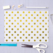 Gold Leaf Metallic Faux Foil Small Polka Dot White Tissuepapier (Craft)