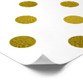 Gold Leaf Metallic Faux Folie Small Polka Dot Whit Poster (Hoek)