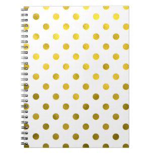 Gold Leaf Metallic Polka Dot on White Stippen Patt Notitieboek