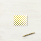 Gold Leaf Metallic Polka Dot on White Stippen Patt Post-it® Notes (Op bureau)