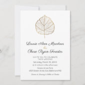 Gold Leaf Minimal Fall Wedding Kaart (Voorkant)