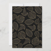 Gold Leaf Minimal Fall Wedding Kaart (Achterkant)