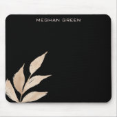 Gold Leaf minimalistische zwart monogram Muismat (Voorkant)