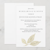 Gold Leaf Moderne repetitie Diner Uitnodigingen (Voorkant / Achterkant)