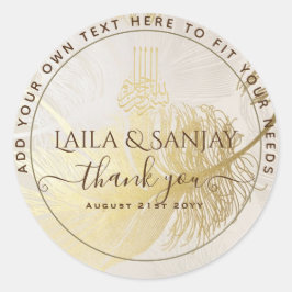 Gold Leaf Nikah Walima Bismillah Muslim Favor Ronde Sticker