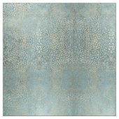 Gold Leaf op Blue Leopard Stof (Swatch)