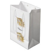 Gold Leaf Pattern Birthday Holiday - Aangepaste na Medium Cadeauzakje (Voorkant Gekanteld)