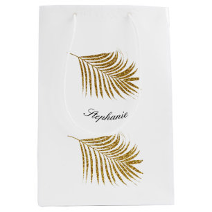 Gold Leaf Pattern Birthday Holiday - Aangepaste na Medium Cadeauzakje