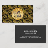 Gold Leaf Pattern Floral Elements Visitekaartje (Voorkant / Achterkant)