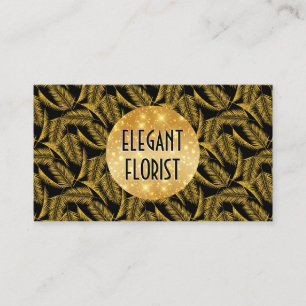 Gold Leaf Pattern Floral Elements Visitekaartje