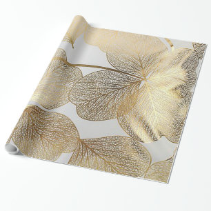 Gold Leaf Print Vakantie inpakpapier