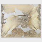 Gold Leaf Print Vakantie inpakpapier (Vlak)