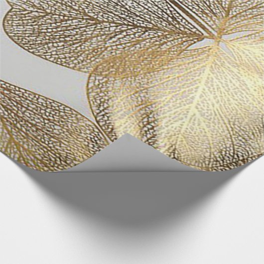 Gold Leaf Print Vakantie inpakpapier (Hoek)