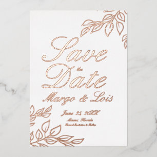 Gold Leaf Save the Date Ppress Folie Invitation Folie Uitnodiging