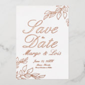 Gold Leaf Save the Date Ppress Folie Invitation Folie Uitnodiging (Voorkant)