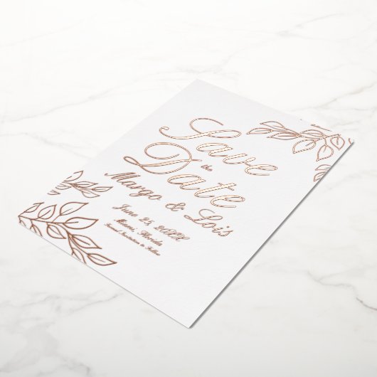 Gold Leaf Save the Date Ppress Folie Invitation Folie Uitnodiging (Gedraaid)