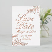 Gold Leaf Save the Date Ppress Folie Invitation Folie Uitnodiging (Staand Voorkant)