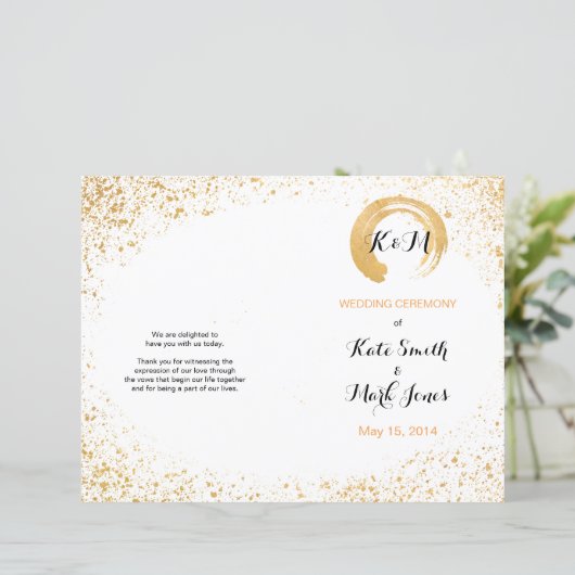 Gold Leaf Spray Ceremony-programma (Staand voorkant)