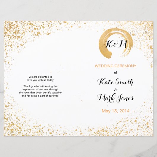 Gold Leaf Spray Ceremony-programma (Voorkant)