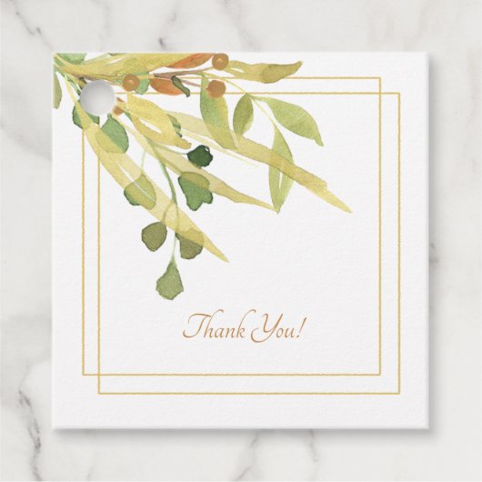 Gold Leaf Spray Gift-Labels Bedankjes Labels (Voorkant)