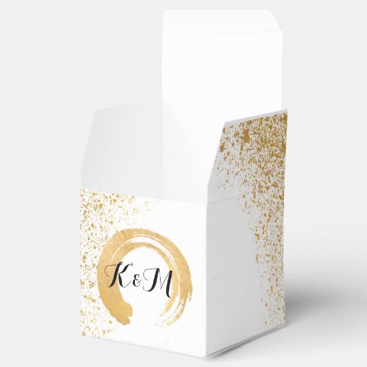 Gold Leaf Spray Reception Accessoires Bedankdoosjes (Geopend)