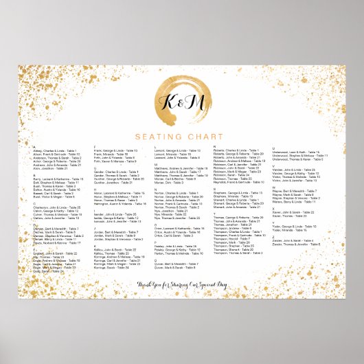 Gold Leaf Spray Reception Accessoires Poster (Voorkant)