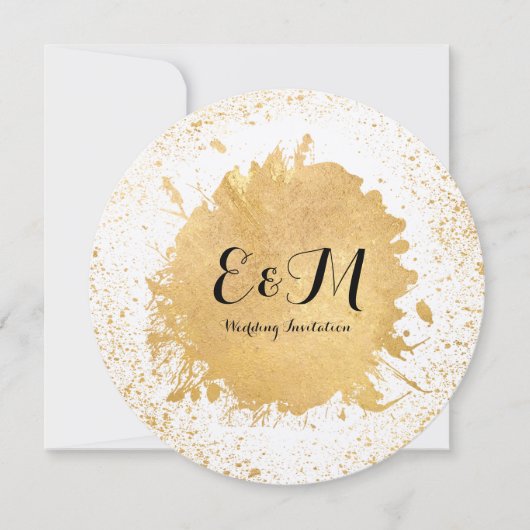Gold Leaf Spray Wedding Uitnodiging (Voorkant)