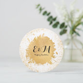 Gold Leaf Spray Wedding Uitnodiging (Staand voorkant)