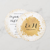 Gold Leaf Spray Wedding Uitnodiging (Voorkant / Achterkant)