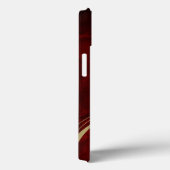 Gold Leaf Swirl Red Monogram Case-Mate iPhone Case (Achterkant / Rechts)