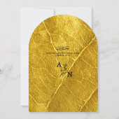 Gold Leaf Textured Islamic Arch Wedding Monogram Kaart (Achterkant)