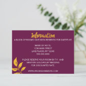 Gold Leaf Wedding Enclosure Kaart (Staand voorkant)