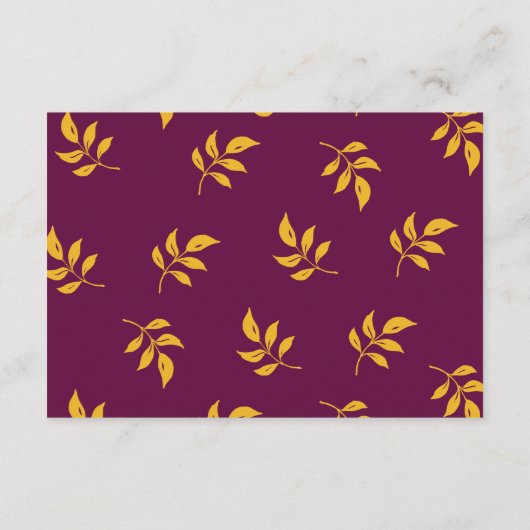 Gold Leaf Wedding Enclosure Kaart (Achterkant)