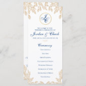 Gold Leaf Wedding Program (Voorkant / Achterkant)