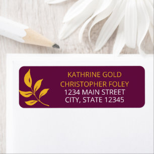 Gold Leaf Wedding Retouradres Etiket