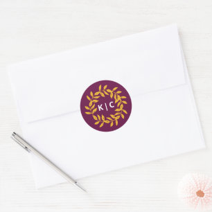 Gold Leaf Wedding Ronde Sticker