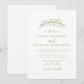 Gold Leaf Wedding Uitnodiging (Voorkant / Achterkant)